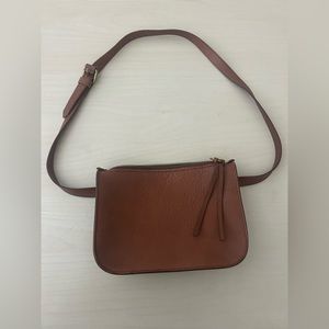 Madewell The Simple Pouch Belt Bag Fanny Pack Leather Cognac